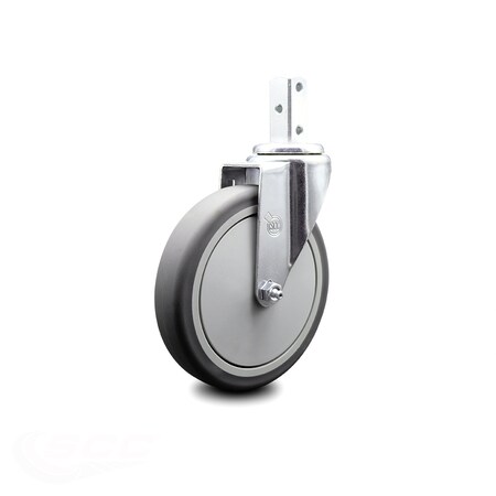 Service Caster 6 Inch Thermoplastic Rubber Wheel Swivel 7/8 Inch Square Stem Caster SCC SCC-SQ20S614-TPRB-78